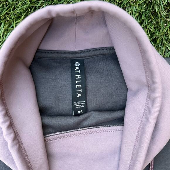 Athleta Hermosa Mock Neck Sweatshirt Cinch String Oversized Snowboard Style XS - Picture 7 of 11